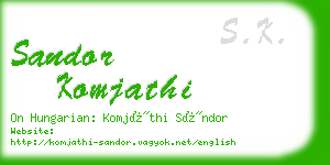 sandor komjathi business card